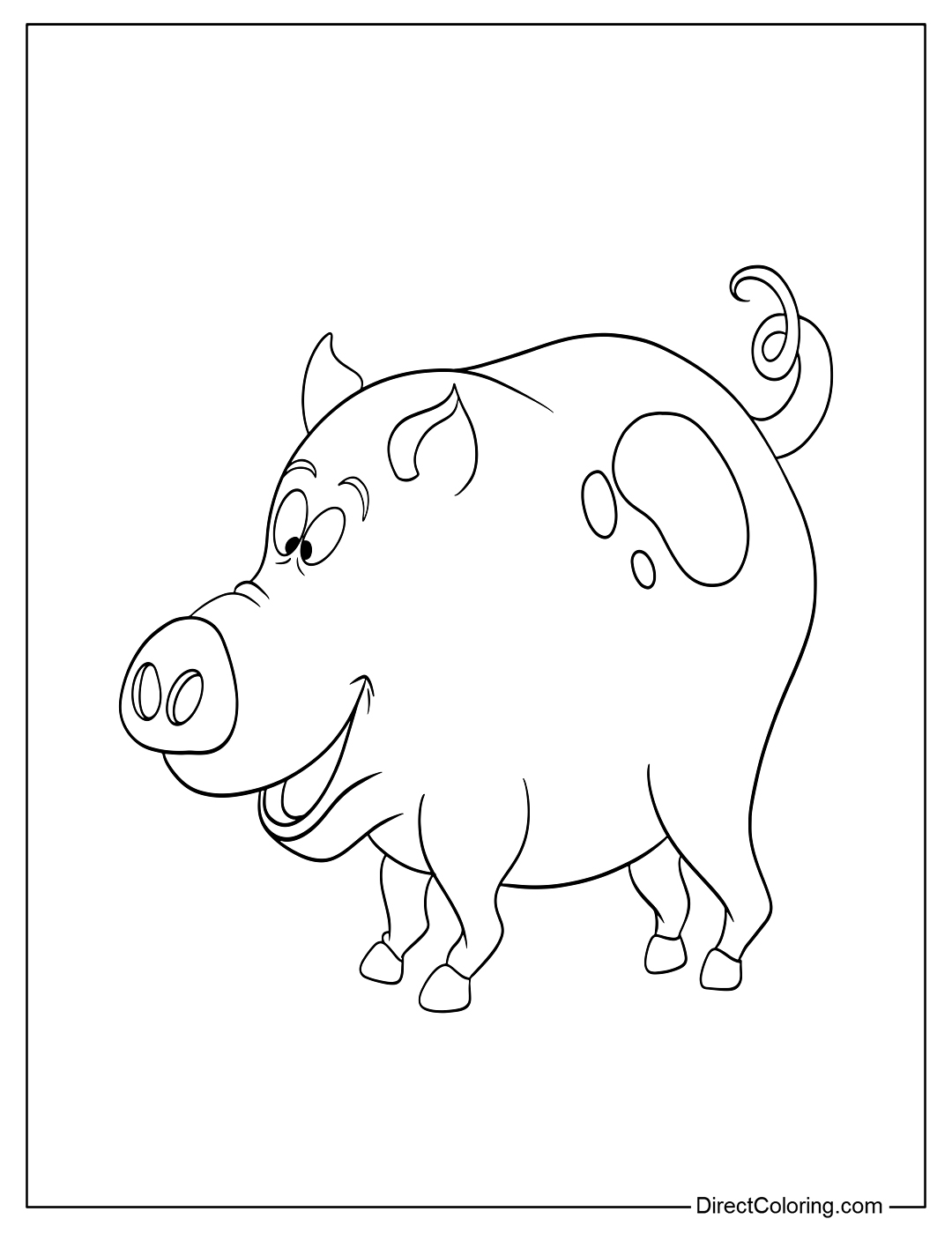 Funny Pig Coloring Page